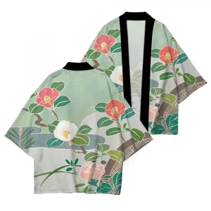 Japanese Traditional Dress Japanese Kimono Cherry Blossom Print Casual Comfort High Quality Kimono Half Sleeve Summer Fashion