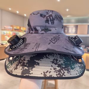 Solar-powered fan hat for men, anti-UV for outdoor hiking and fishing in summer