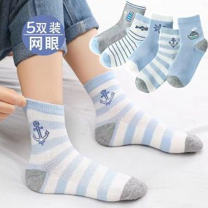 Kids' socks, boys' socks, summer thin mesh short socks, sweat-absorbent