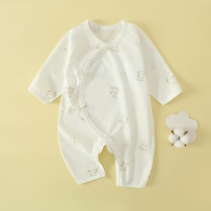 Thin summer baby bodysuit, pure cotton, seamless, for newborns