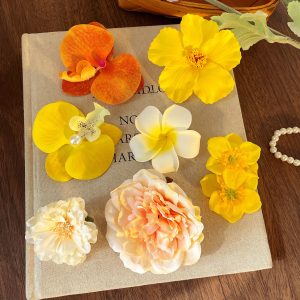 Sweet Vacation Frangipani Flower Hair Clips