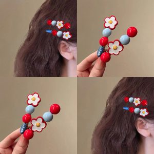 Dopamine Colorful Beaded Hair Clips