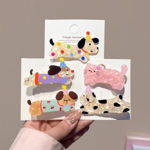 Cute Puppy‑Shaped Side Bangs Hair Clips
