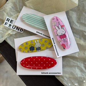 Cute Miffy Rabbit Oval Side Hair Clips