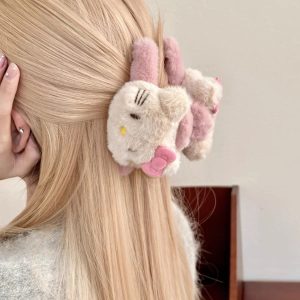 Plush Hello Kitty Shark Claw Hair Clip
