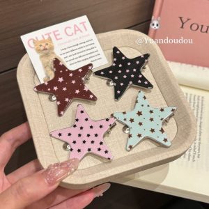 star polka dot hair clip