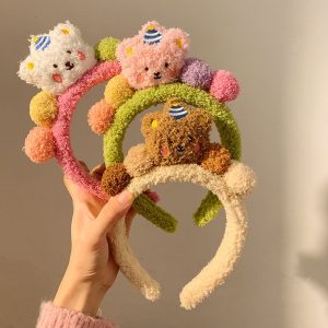 fluffy lamb fleece bear hair hoop