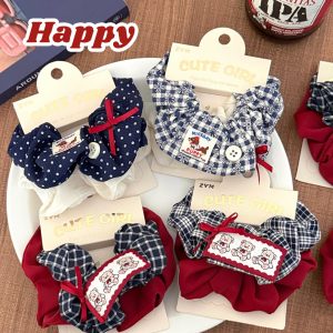 preppy plaid fabric scrunchie