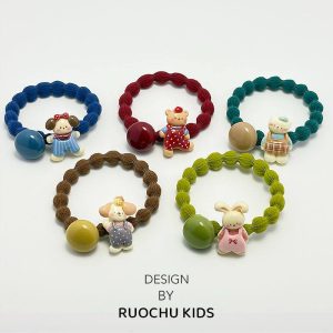 cartoon cream bear scrunchie