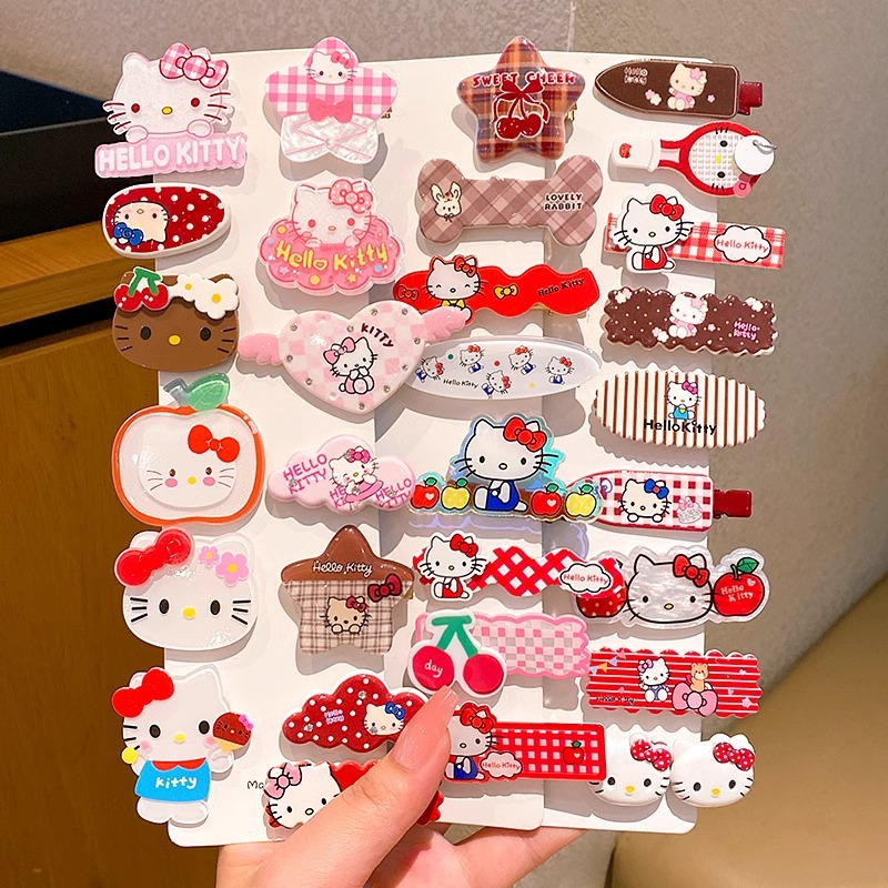 Cartoon KT‑Cat Bangs Hair Clips for Little Girls