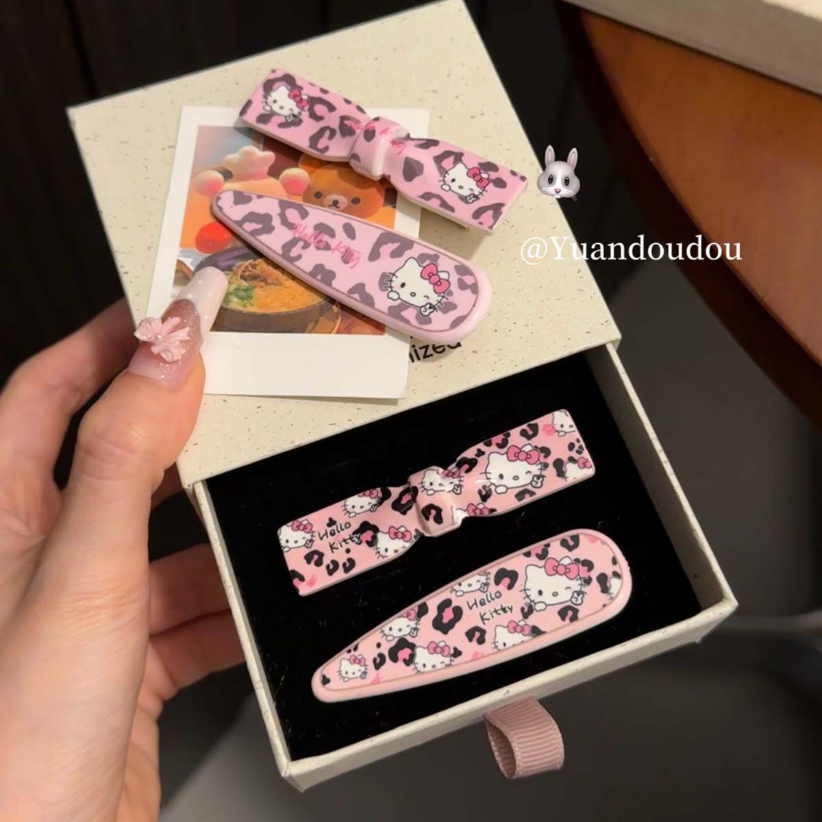 Pink Leopard Cat Bow Hair Clip