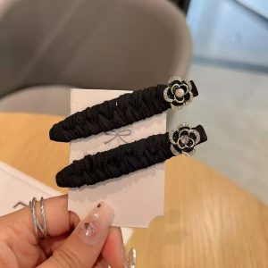Chanel‑Style Exquisite Rhinestone Camellia BB Hair Clip