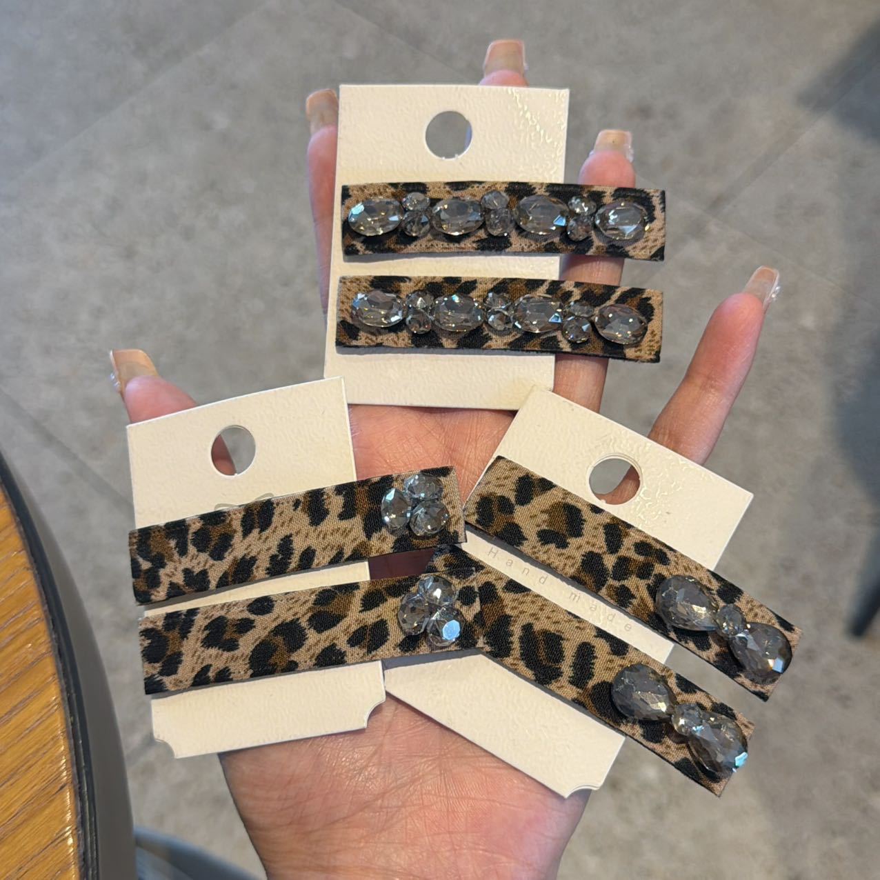 Leopard Print Fabric Square BB Hair Clip - Image 2