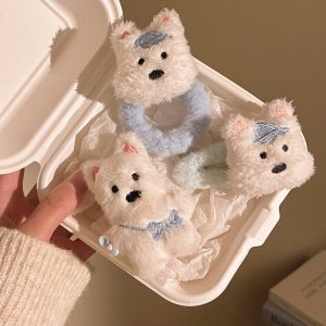 plush bear hair claw clip