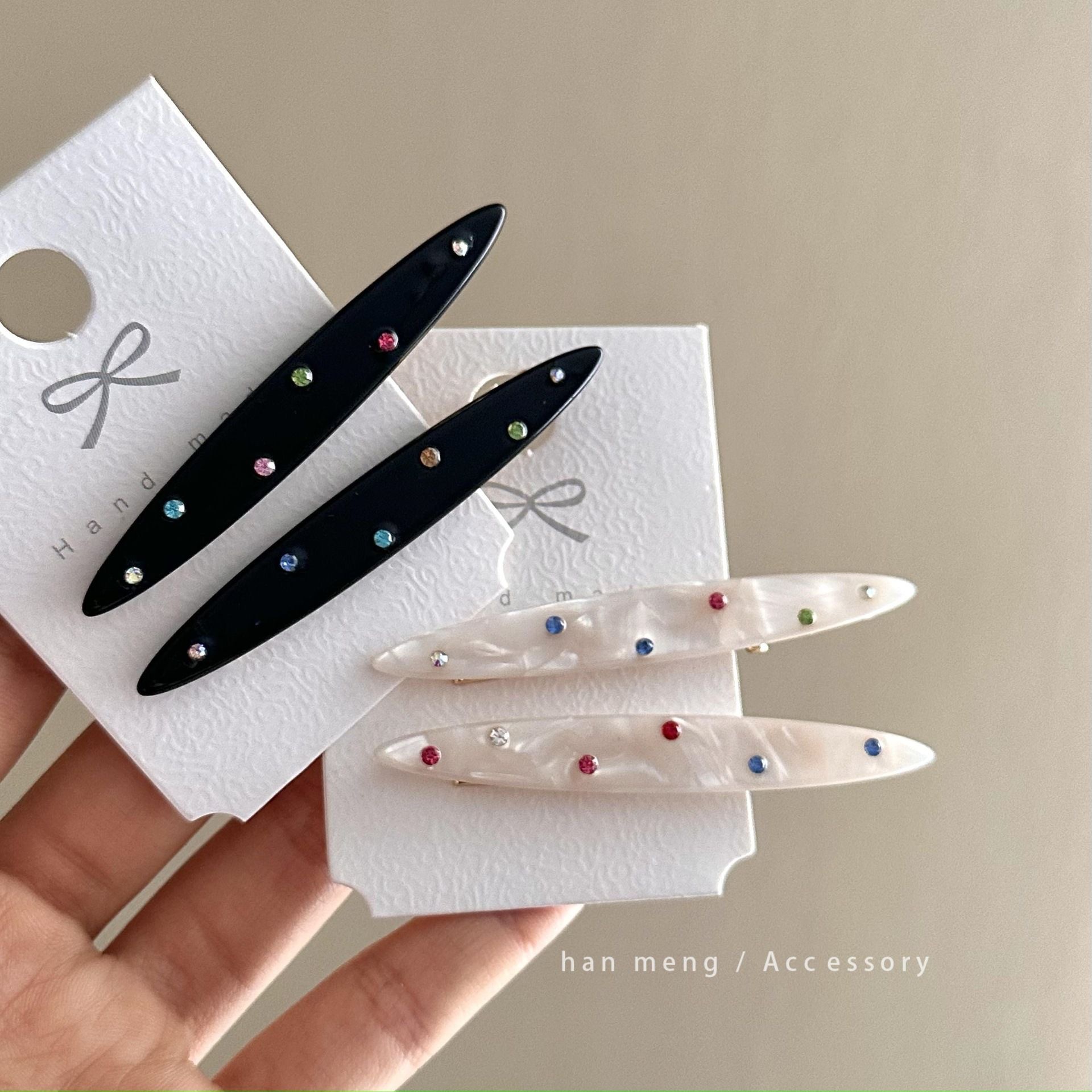 Rhinestone Bow Bobby Pin - Image 2
