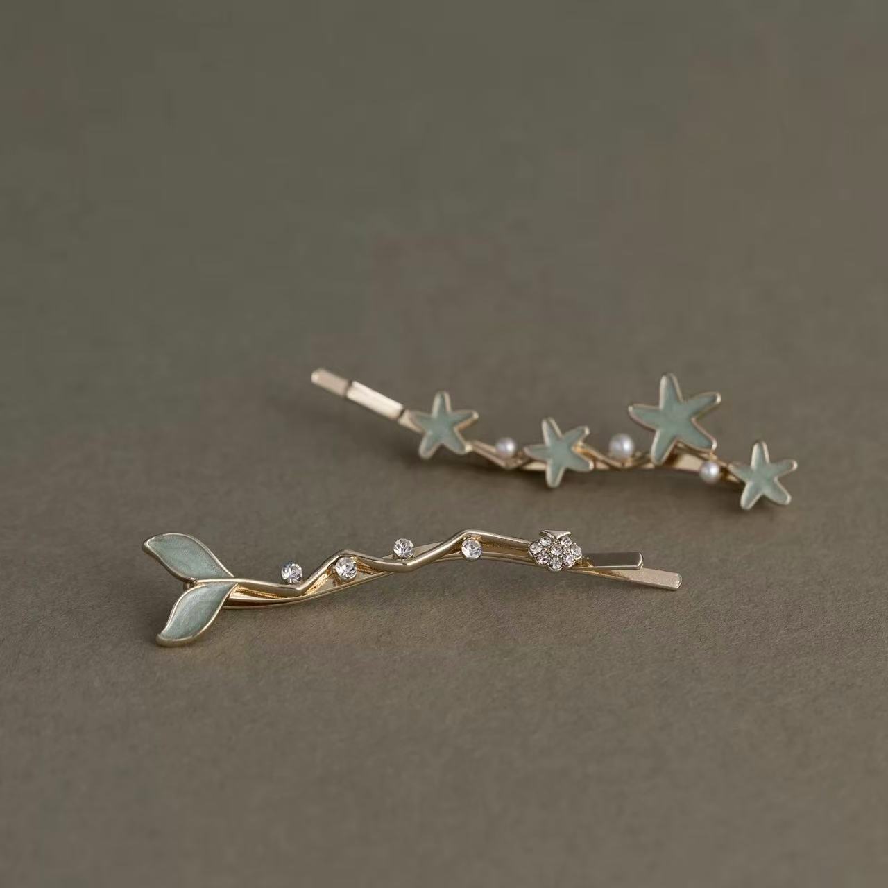 Tidal Heart Fairy‑style French Hair Clip