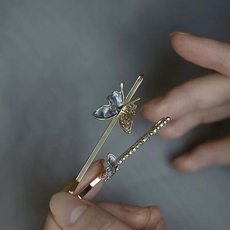 Smoky Tulle Premium Grey Bobby Pin Set - Image 2