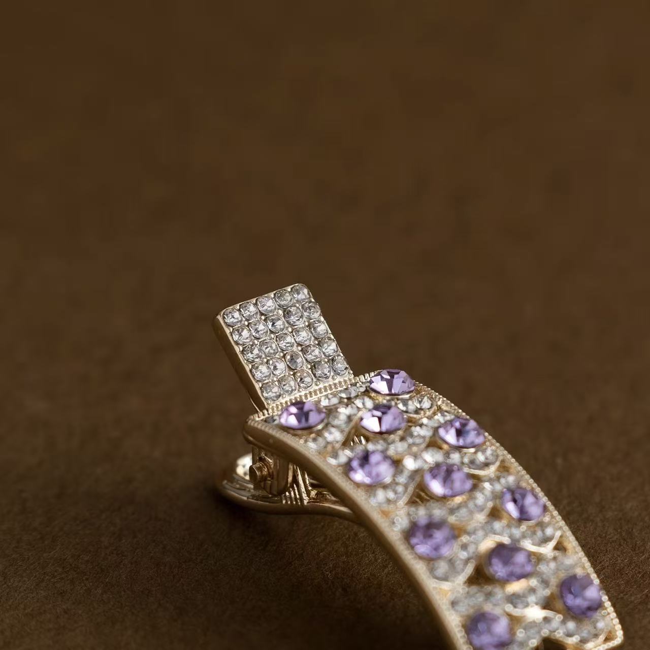 Elegant Rhinestone French Duckbill Hair Clip - Image 2