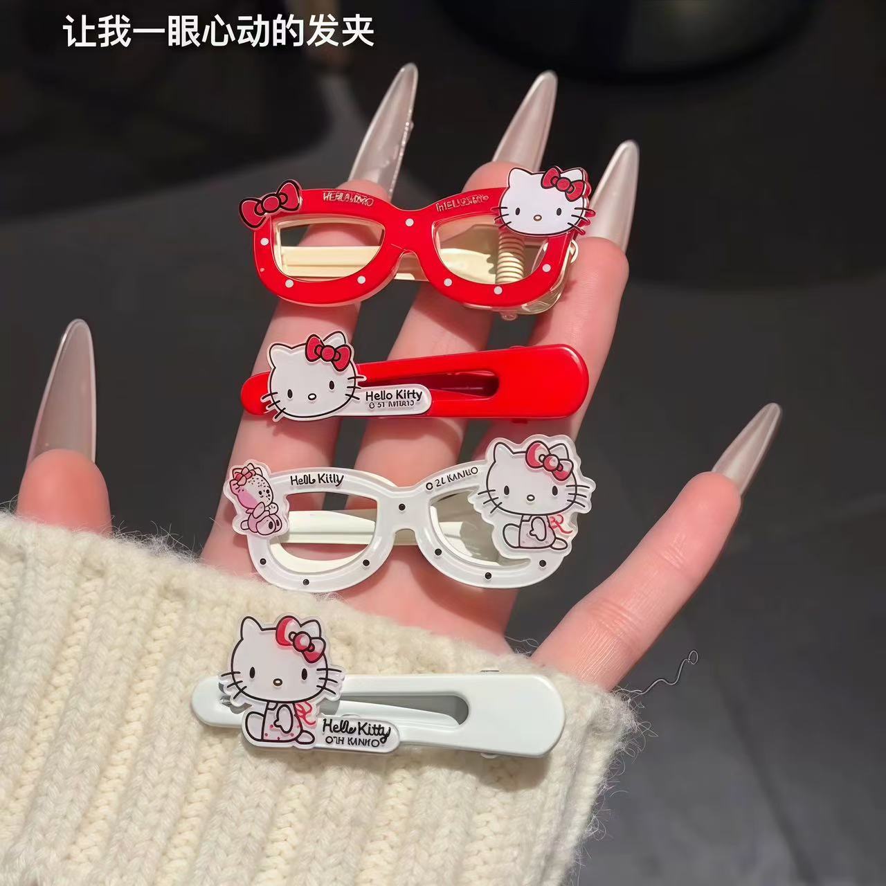 Cute Hello Kitty Duckbill Hair Clip Cartoon Kitty Side Bang Barrette - Image 4