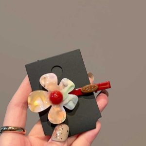Luxury Iridescent Acetate Flower Hair Barrette