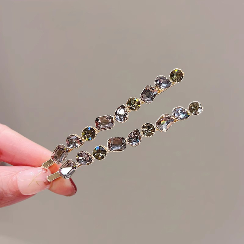 Large yellow rhinestone hair barrette - Image 2
