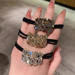 Geometric Rhinestone Hair Tie