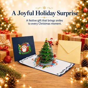 3D Pop Up Santa Reindeer Christmas Card