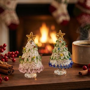 Jingdezhen Glass Rotating Christmas Tree Ornament