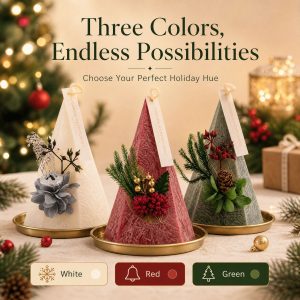 Ice Flower Taper Candle Christmas Gift Box
