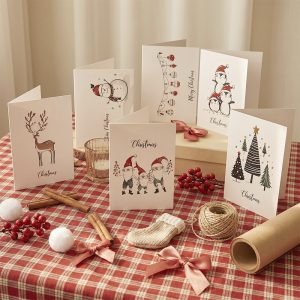 Artistic Cartoon Christmas Postcard Box Set