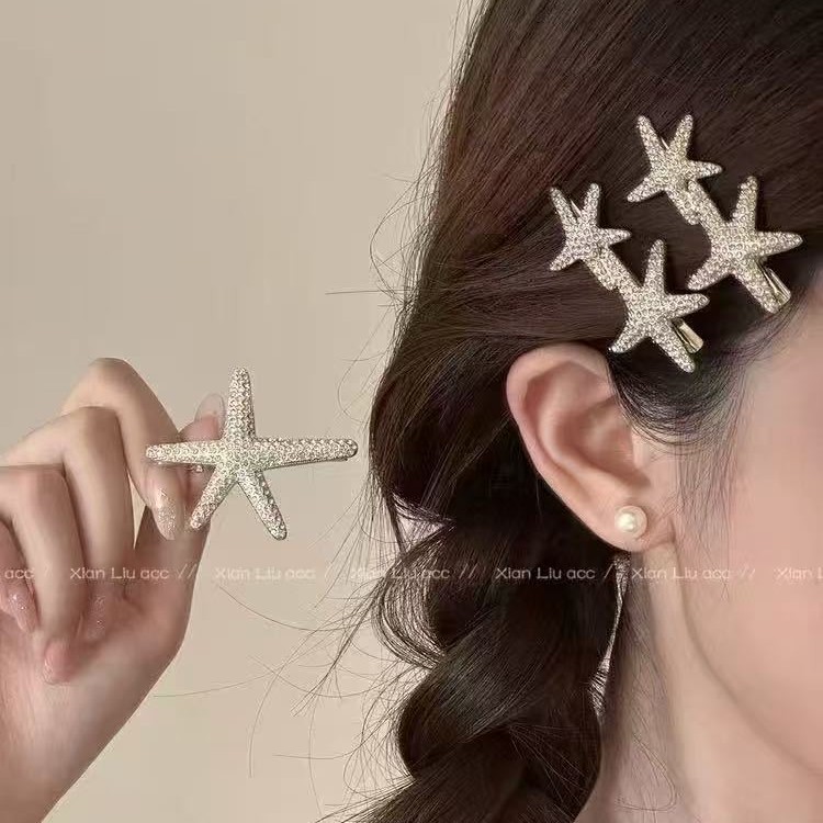 Exquisite Sparkly Starfish Hair Clip - Image 2