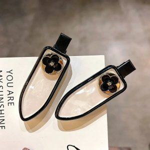 Shell pattern no‑trace hair clip new four‑leaf flower hair barrette