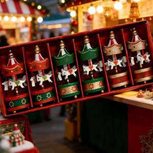 Wooden Colored Carousel Horse Christmas Souvenir