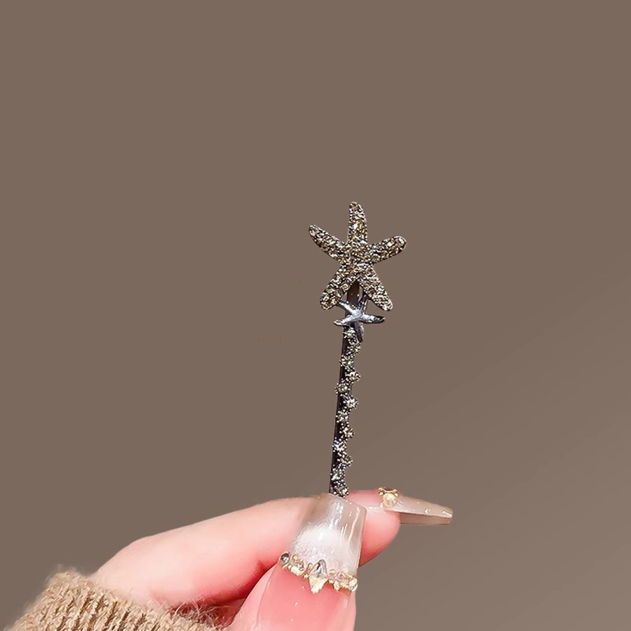 Heart crystal side hair clip barrette hair pin - Image 2