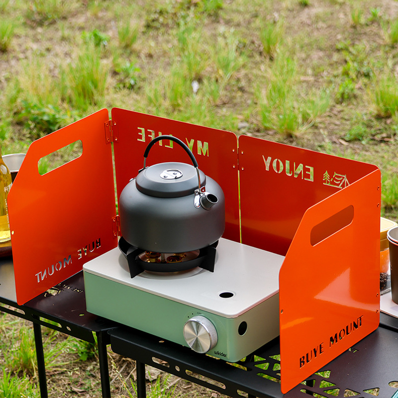 Outdoor Camping Thickened Folding Windscreen for Cassette Stove - Image 2