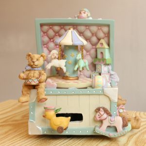 Vintage Circus Carousel Music Box