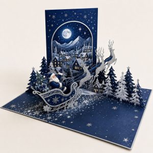 3D Pop Up Santa Forest Christmas Greeting Card