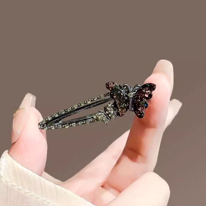 Black colored glaze butterfly hair clip - Image 2