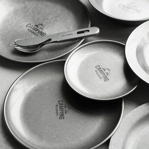 304 Stainless Steel Snow‑Grey Outdoor Plate Set