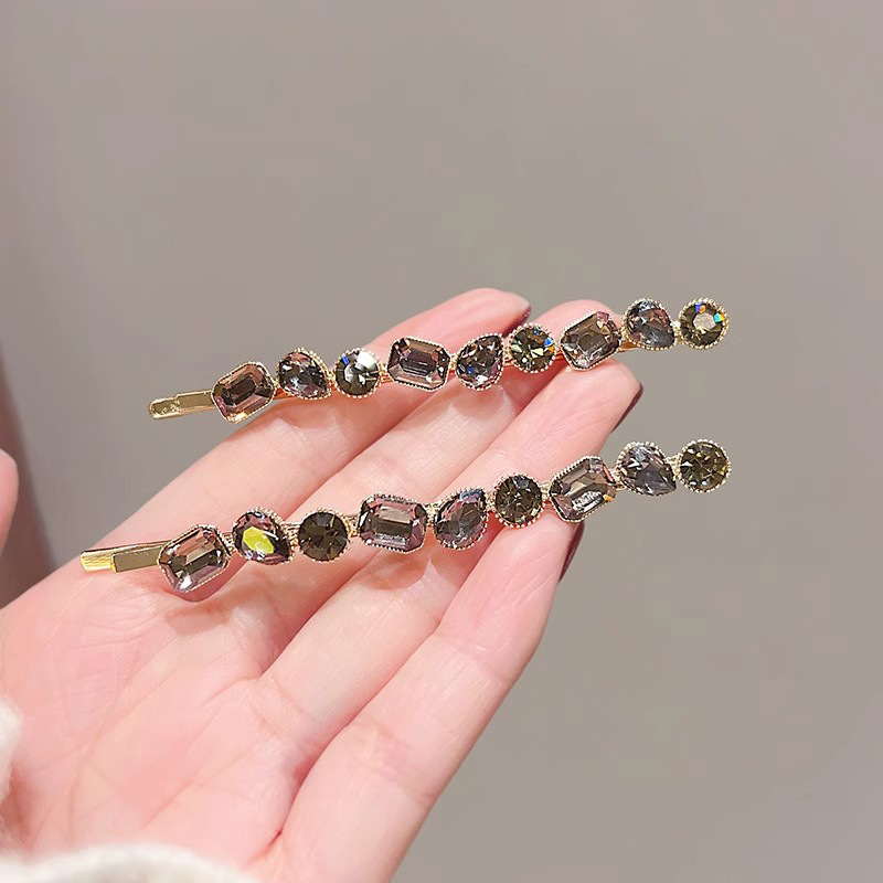 Large yellow rhinestone hair barrette