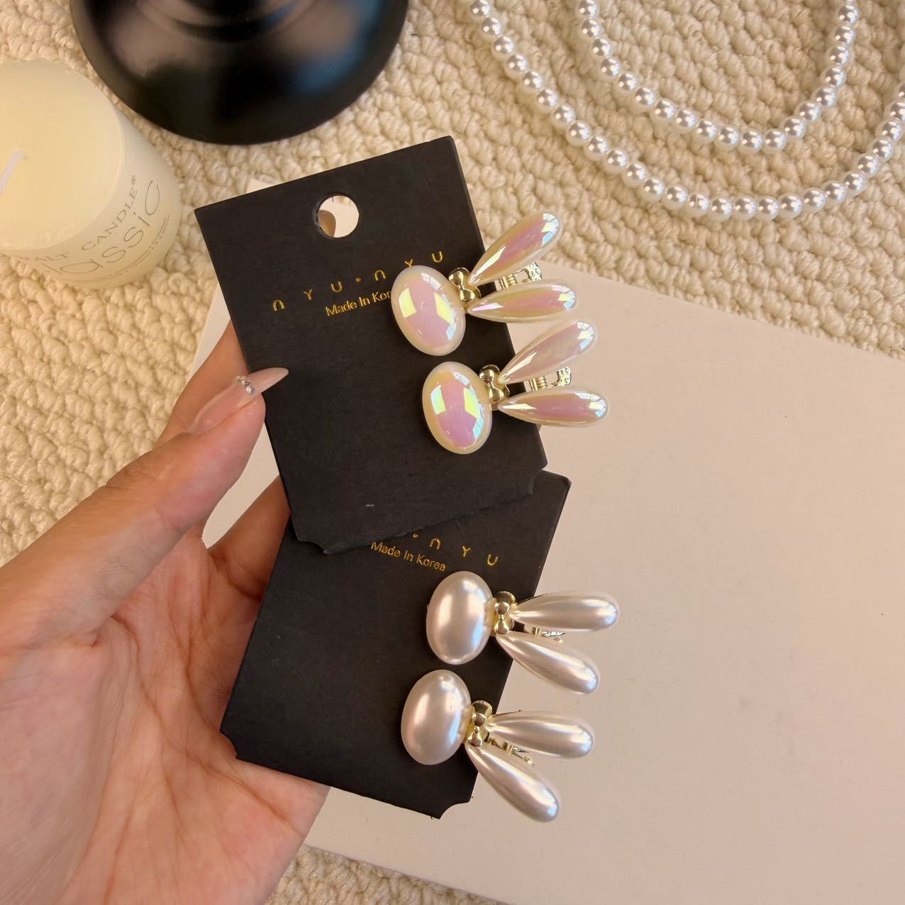 Cute Bunny Pearl Hair Clip