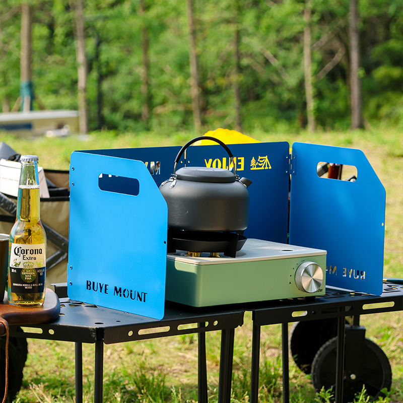 Outdoor Camping Thickened Folding Windscreen for Cassette Stove - Image 5