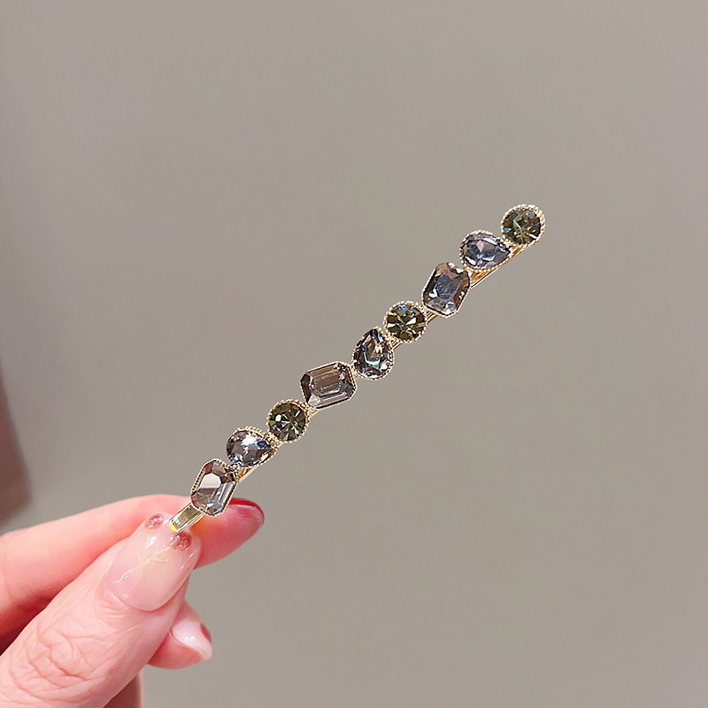Large yellow rhinestone hair barrette - Image 4