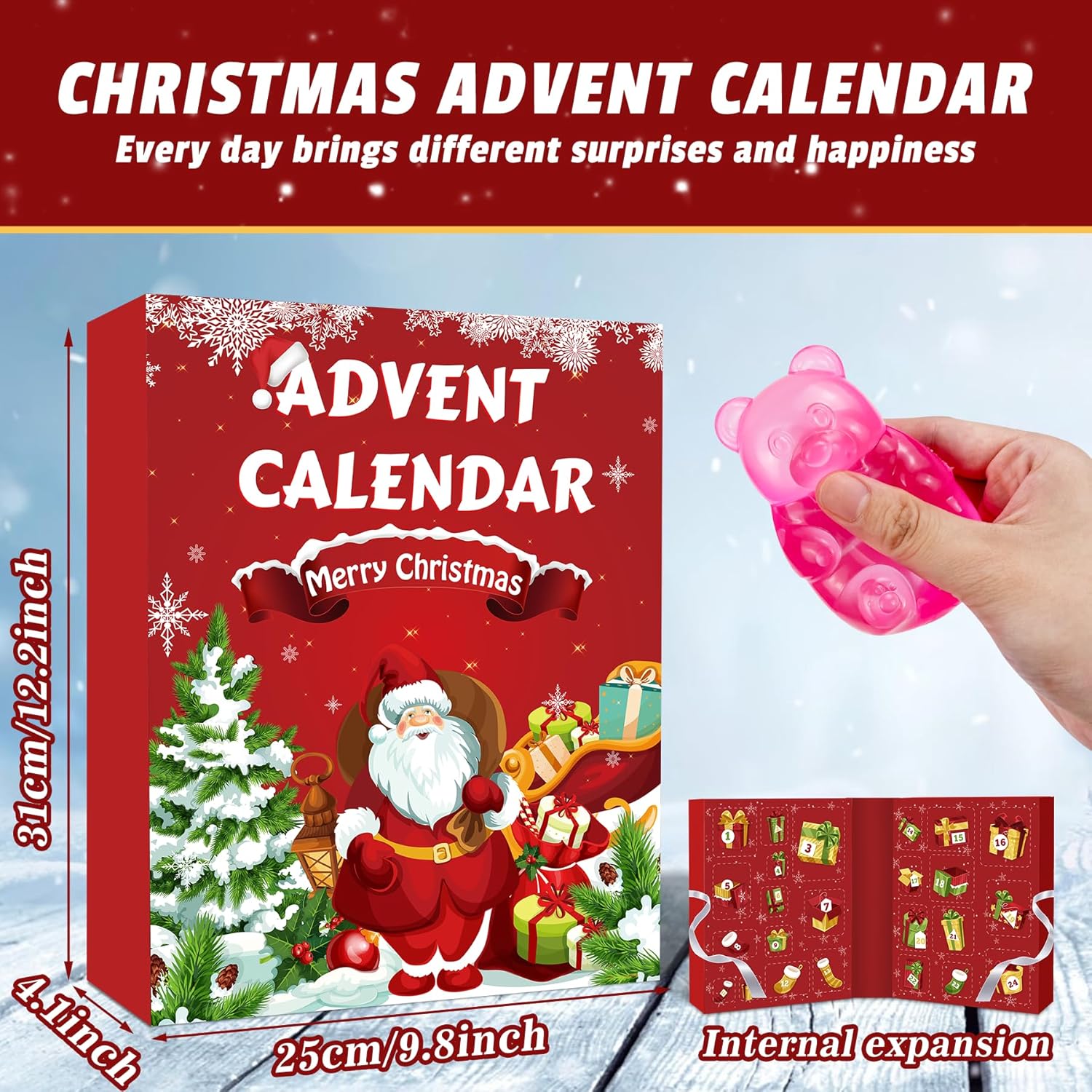 Squishy Advent Calendar 2026, Fidget Christmas Countdown Calendar, 24 Days of Surprises Squishy Toys Box, Xmas Toys for Sock Stuffing & Christmas Gift - Image 4