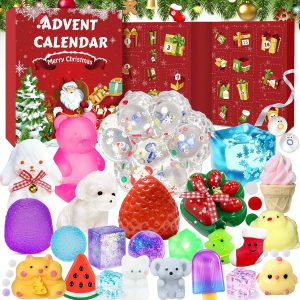 Squishy Advent Calendar 2026, Fidget Christmas Countdown Calendar, 24 Days of Surprises Squishy Toys Box, Xmas Toys for Sock Stuffing & Christmas Gift