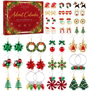 Christmas Earrings Jewelry Advent Calendar for Women 2026 Gifts Accessories
