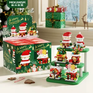 Christmas Sweet House Building Blocks with Santa Figures, Kids Xmas Gift