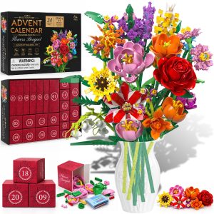 Advent Calendars 2026 flowers Christmas Building Blocks for Kids Adults