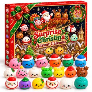 Christmas Squishy Advent Calendar 2026, 24-Day Surprise Squishies Countdown