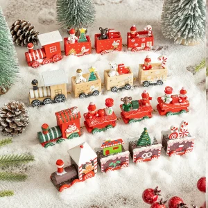 4 Section Wooden Christmas Mini Train